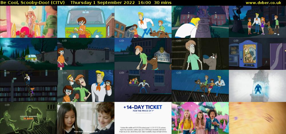 Be Cool, Scooby-Doo! (CITV) Thursday 1 September 2022 16:00 - 16:30