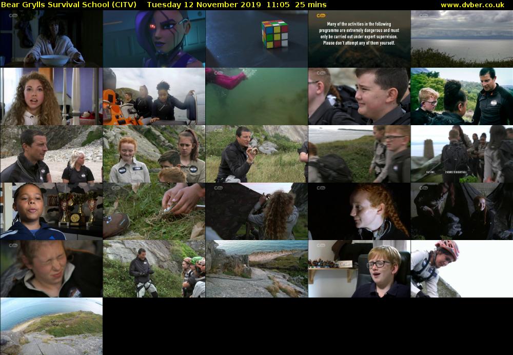 Bear Grylls Survival School (CITV) Tuesday 12 November 2019 11:05 - 11:30