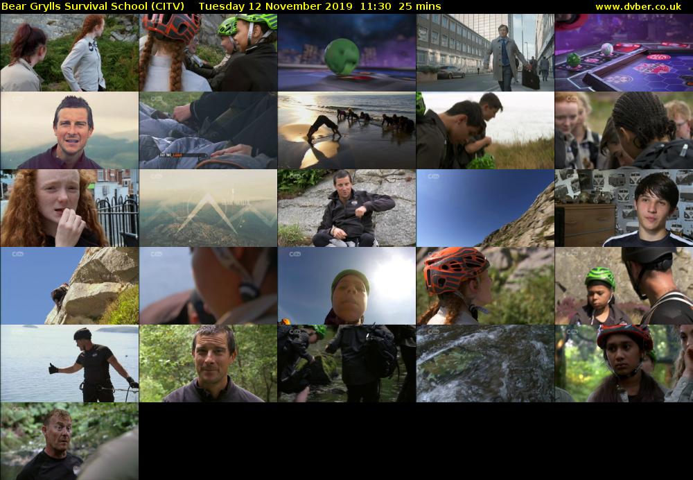 Bear Grylls Survival School (CITV) Tuesday 12 November 2019 11:30 - 11:55