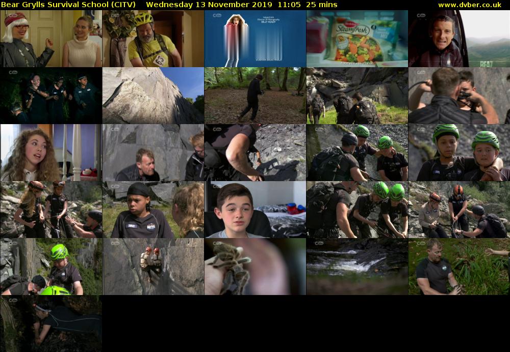Bear Grylls Survival School (CITV) Wednesday 13 November 2019 11:05 - 11:30
