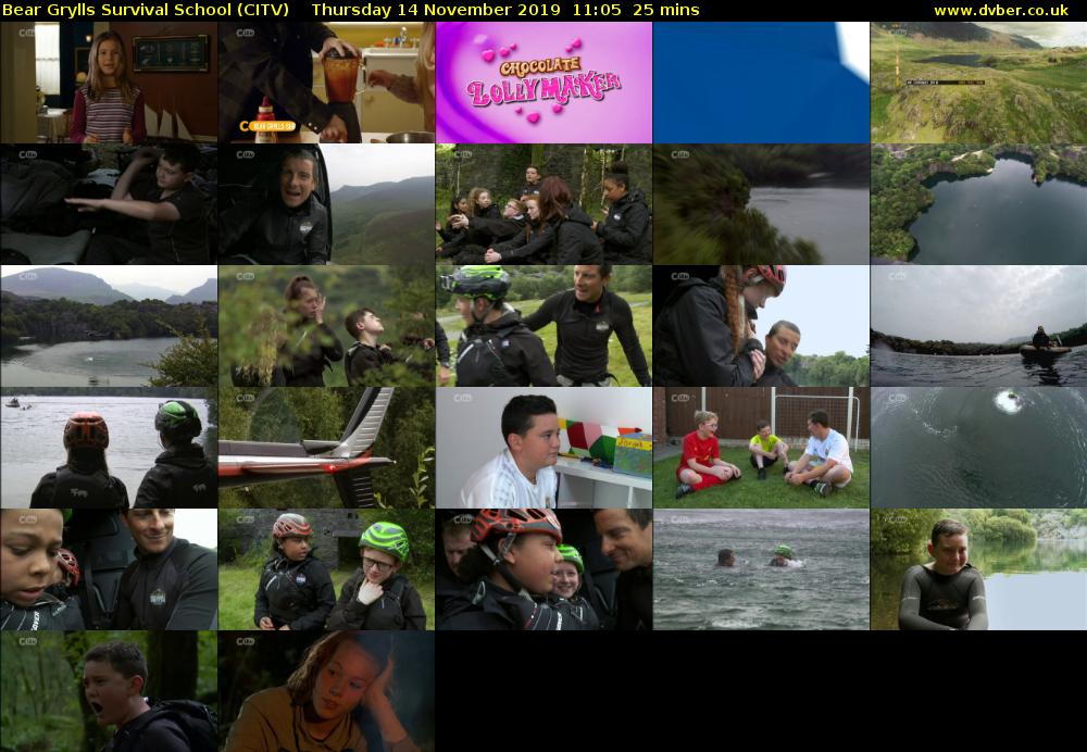 Bear Grylls Survival School (CITV) Thursday 14 November 2019 11:05 - 11:30