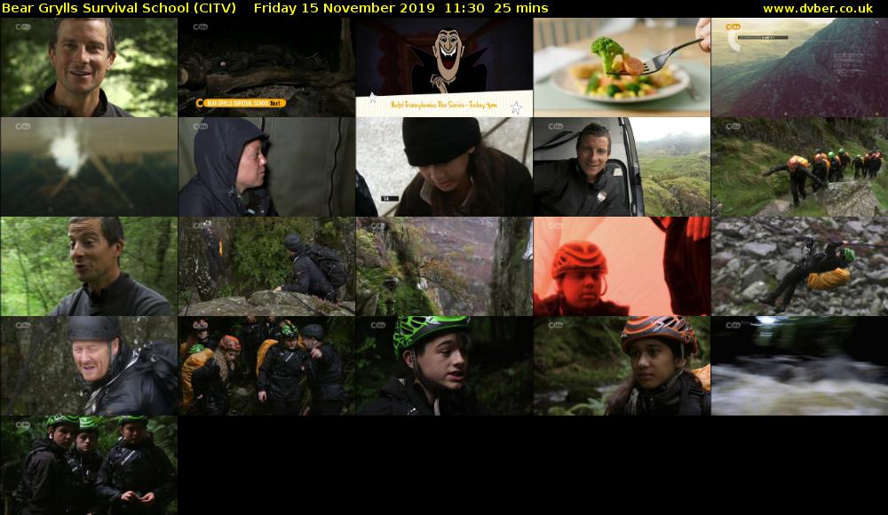 Bear Grylls Survival School (CITV) Friday 15 November 2019 11:30 - 11:55