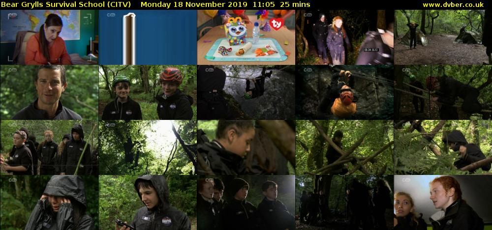 Bear Grylls Survival School (CITV) Monday 18 November 2019 11:05 - 11:30