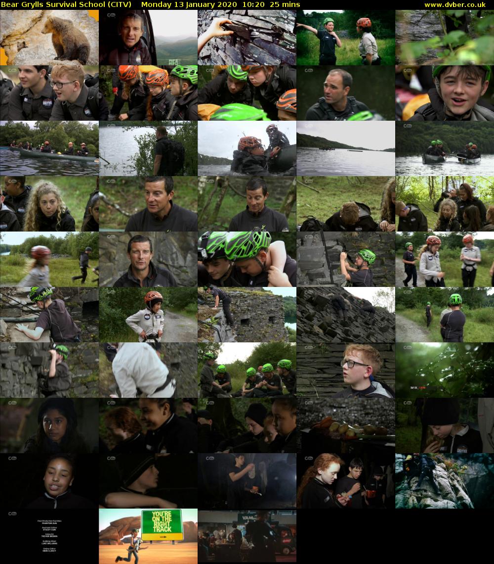 Bear Grylls Survival School (CITV) Monday 13 January 2020 10:20 - 10:45