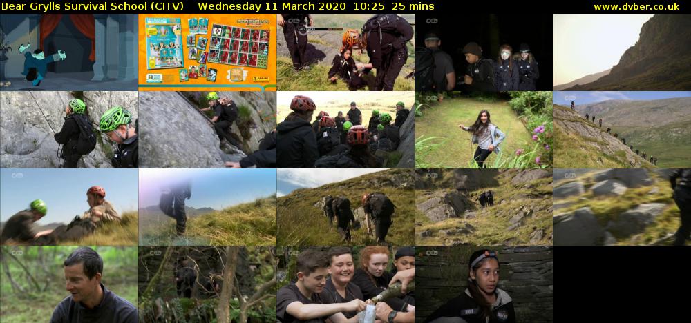 Bear Grylls Survival School (CITV) Wednesday 11 March 2020 10:25 - 10:50