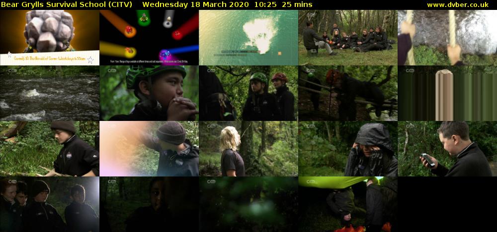 Bear Grylls Survival School (CITV) Wednesday 18 March 2020 10:25 - 10:50
