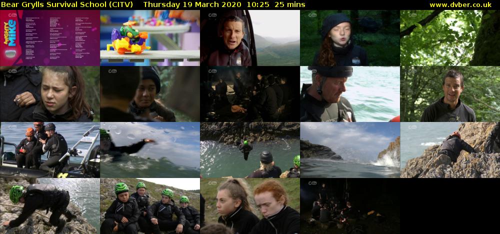 Bear Grylls Survival School (CITV) Thursday 19 March 2020 10:25 - 10:50