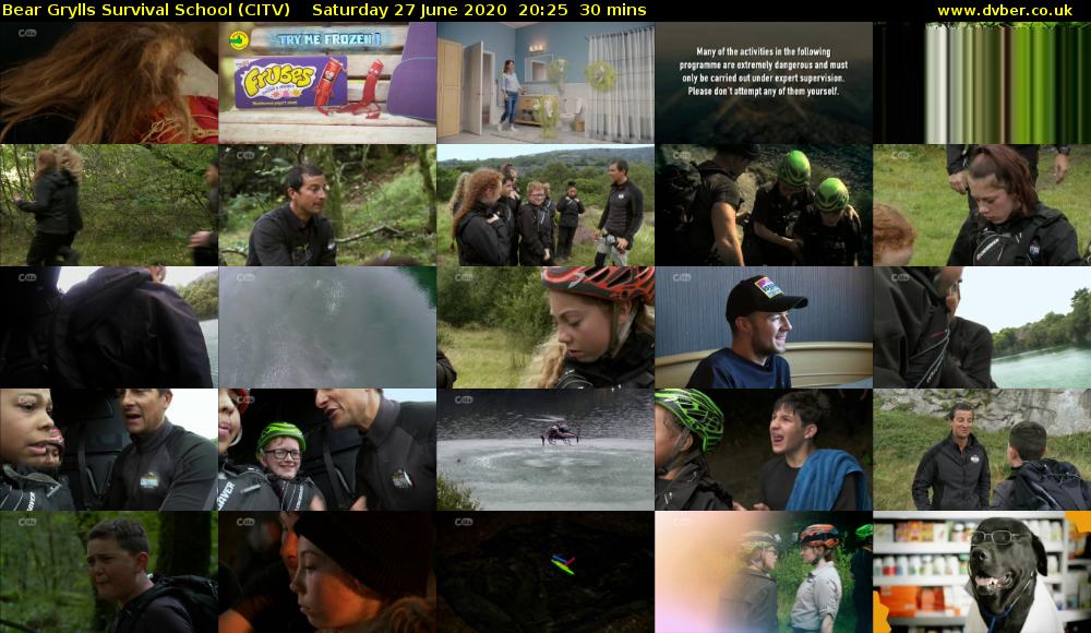 Bear Grylls Survival School (CITV) Saturday 27 June 2020 20:25 - 20:55