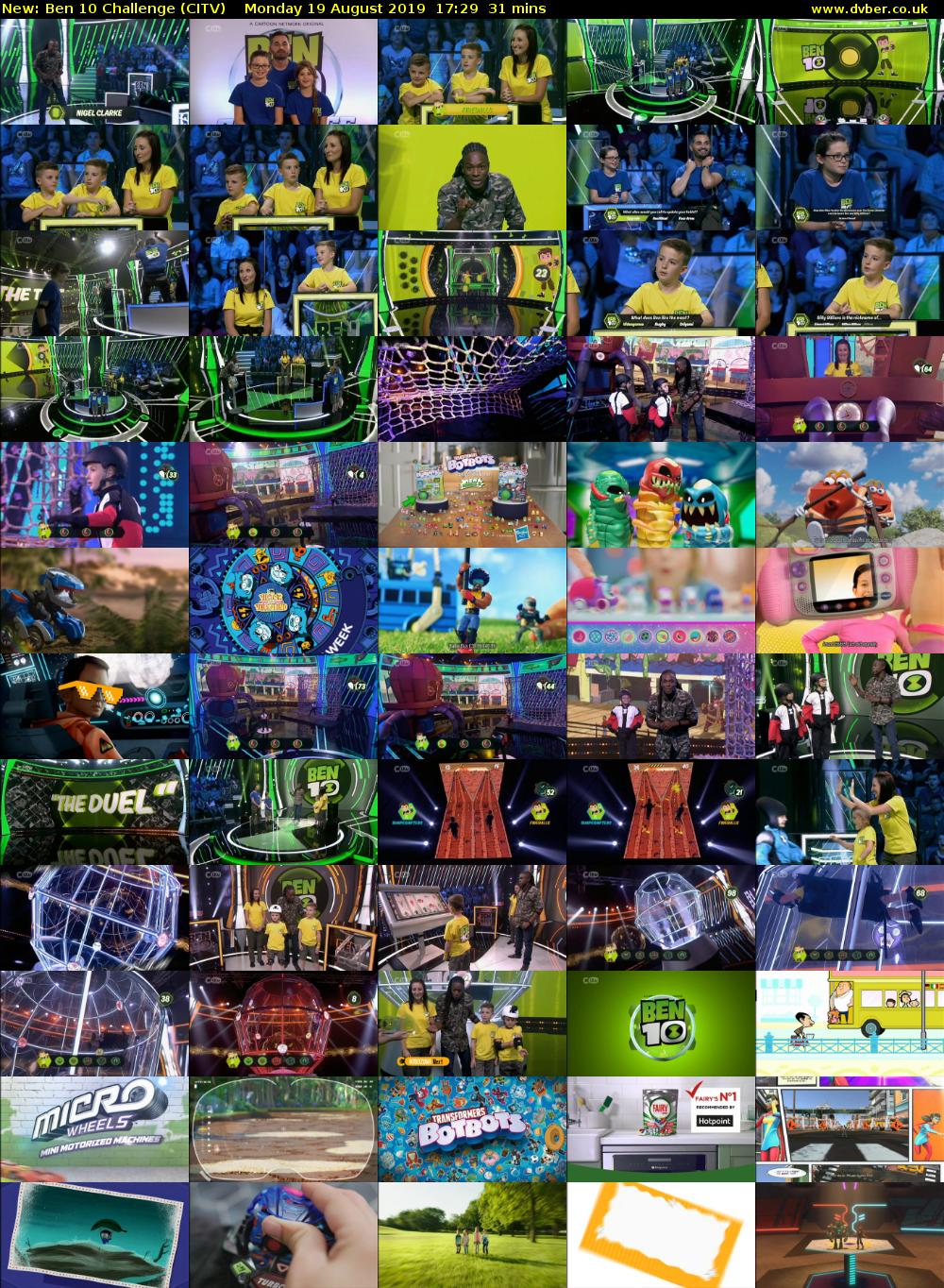 Ben 10 Challenge (CITV) Monday 19 August 2019 17:29 - 18:00