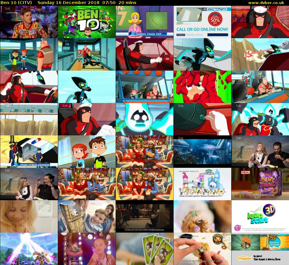 Ben 10 (CITV) Sunday 16 December 2018 07:50 - 08:10