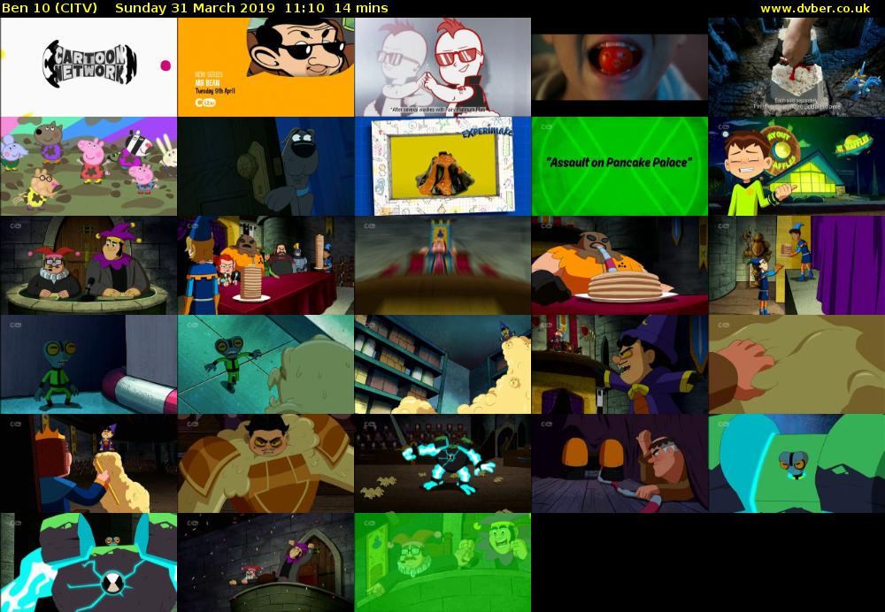 Ben 10 (CITV) Sunday 31 March 2019 11:10 - 11:24
