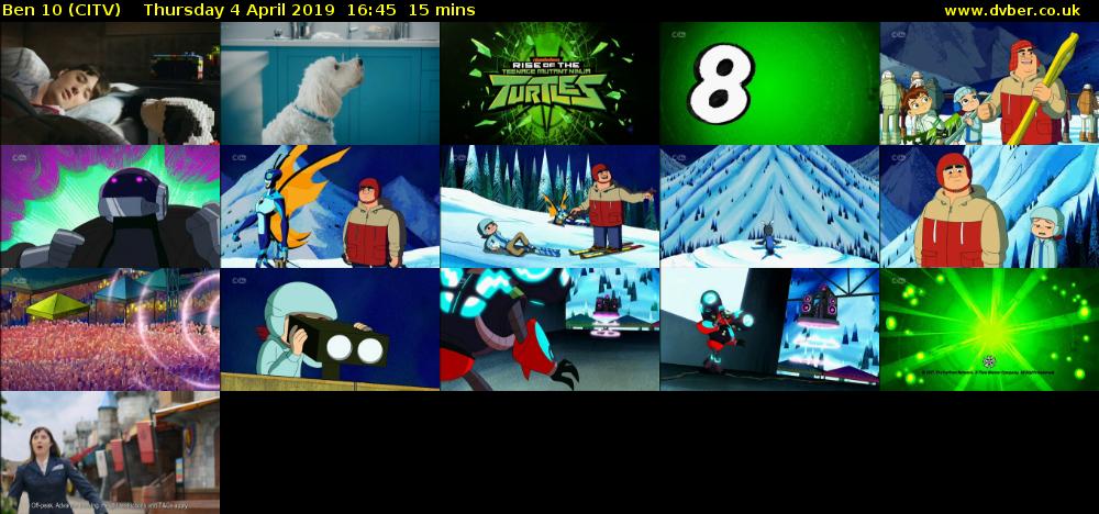 Ben 10 (CITV) Thursday 4 April 2019 16:45 - 17:00