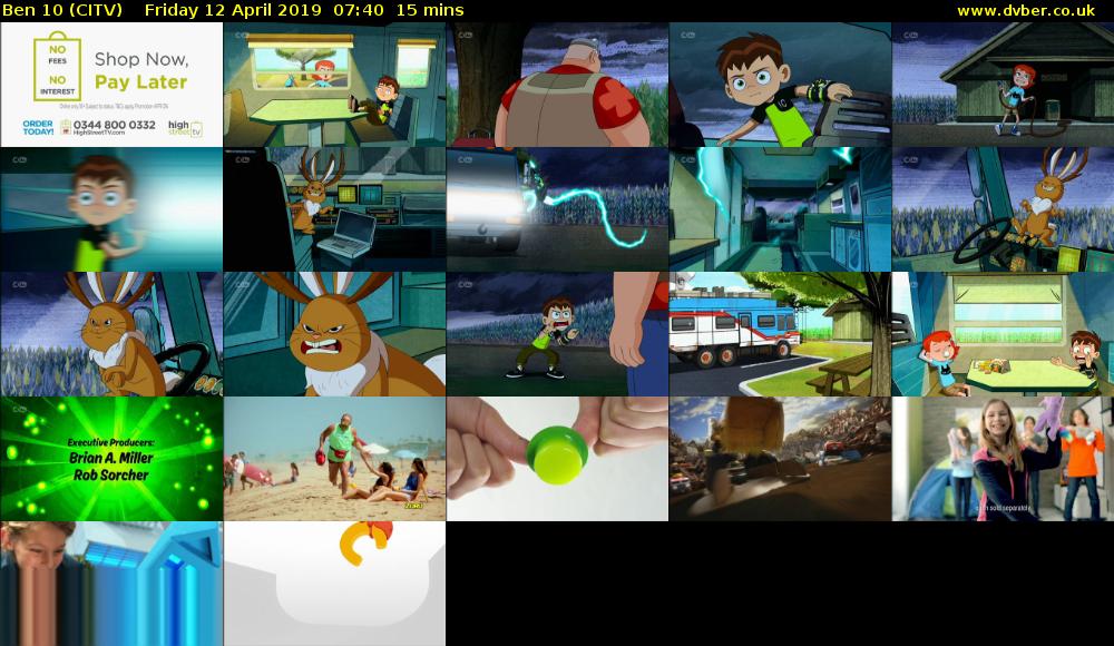 Ben 10 (CITV) Friday 12 April 2019 07:40 - 07:55