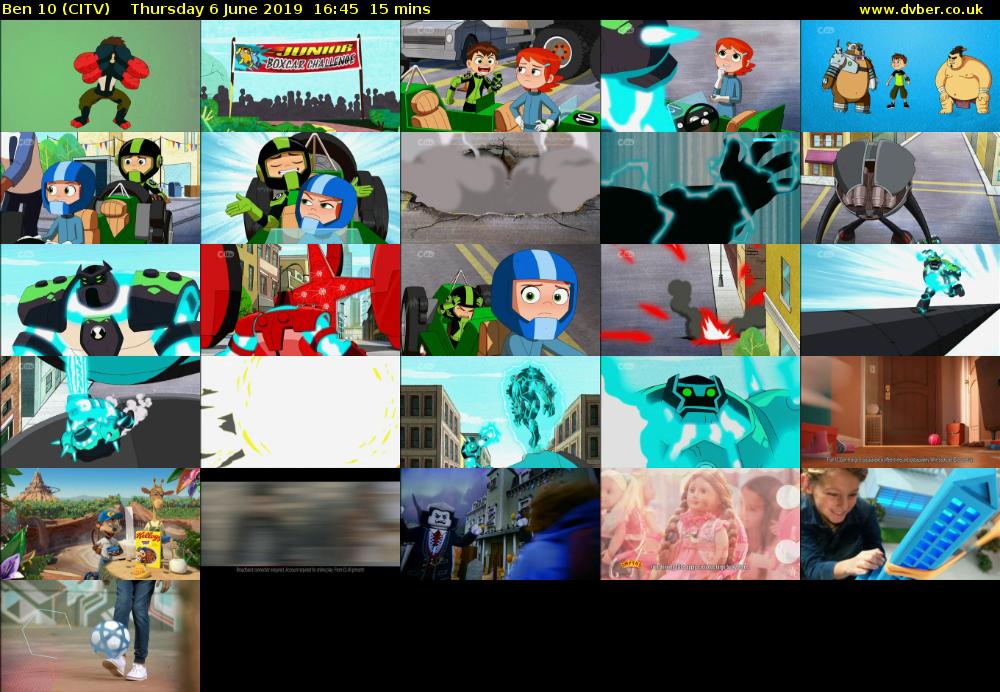 Ben 10 (CITV) Thursday 6 June 2019 16:45 - 17:00