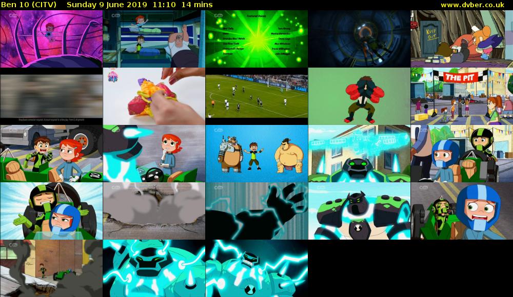 Ben 10 (CITV) Sunday 9 June 2019 11:10 - 11:24