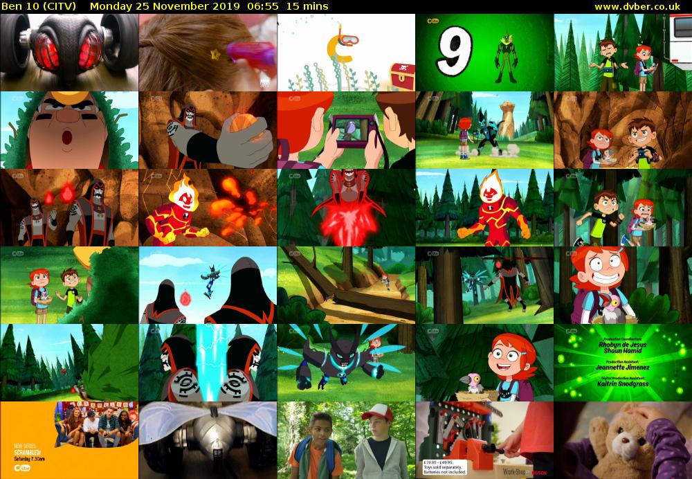 Ben 10 (CITV) Monday 25 November 2019 06:55 - 07:10