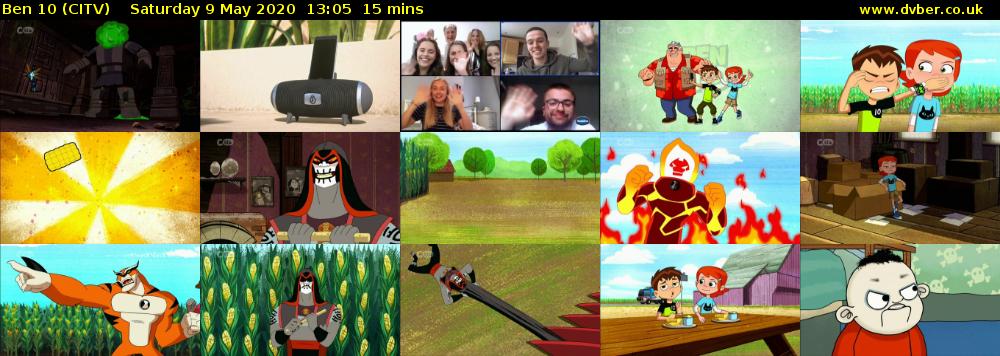 Ben 10 (CITV) Saturday 9 May 2020 13:05 - 13:20
