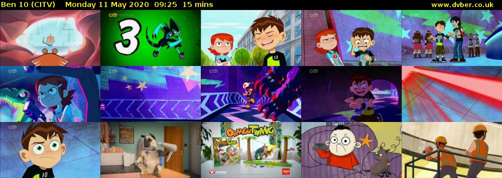 Ben 10 (CITV) Monday 11 May 2020 09:25 - 09:40