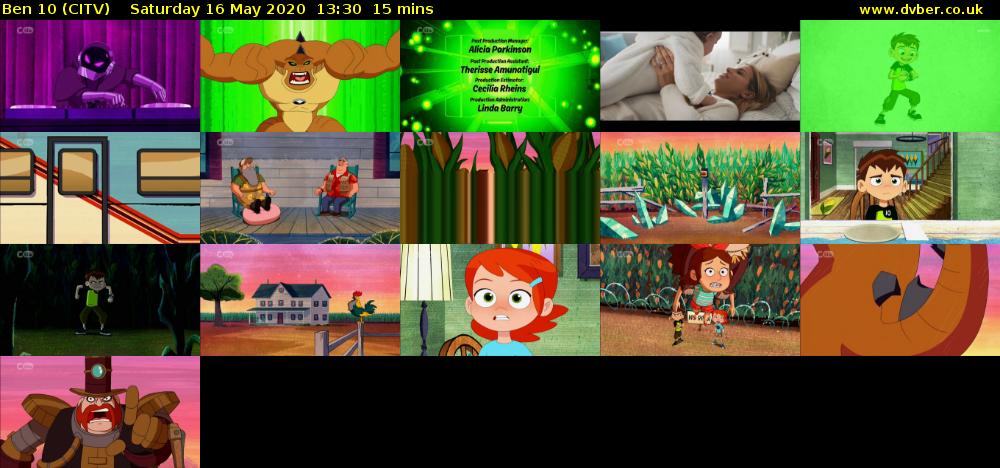 Ben 10 (CITV) Saturday 16 May 2020 13:30 - 13:45