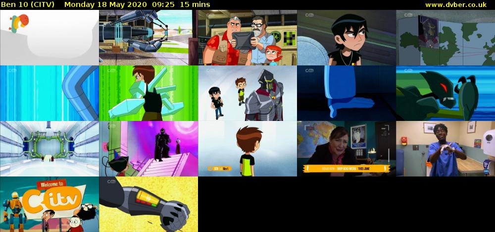 Ben 10 (CITV) Monday 18 May 2020 09:25 - 09:40