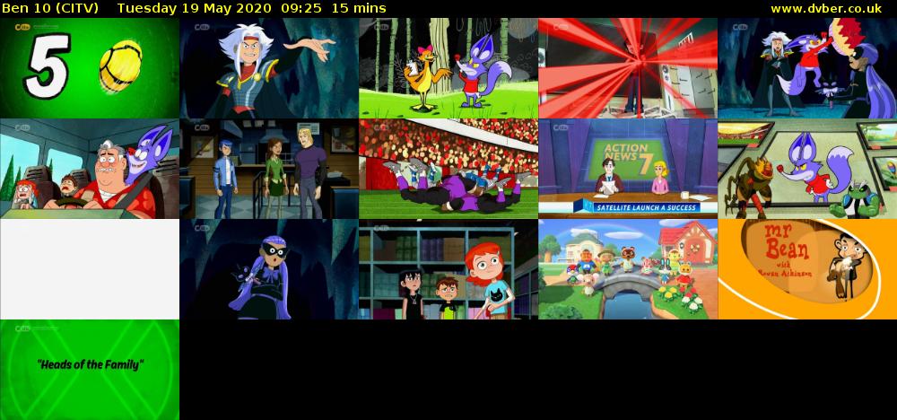Ben 10 (CITV) Tuesday 19 May 2020 09:25 - 09:40
