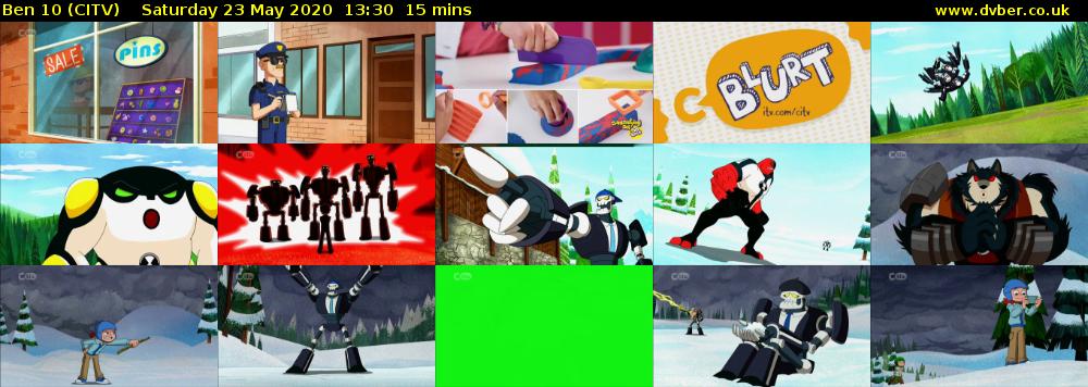 Ben 10 (CITV) Saturday 23 May 2020 13:30 - 13:45
