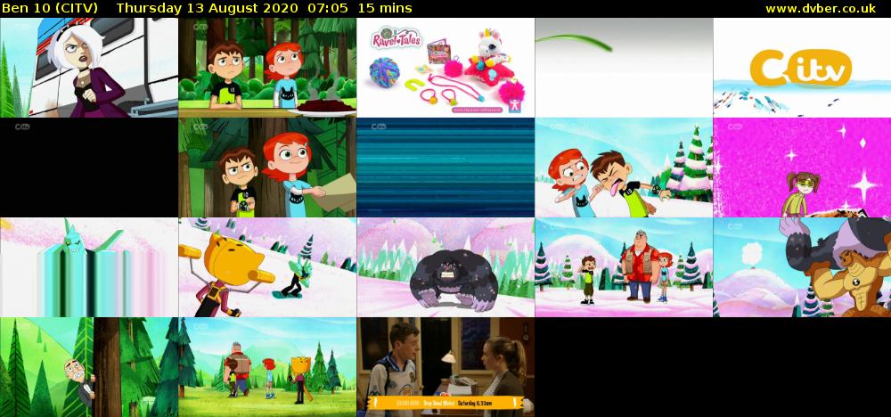 Ben 10 (CITV) Thursday 13 August 2020 07:05 - 07:20