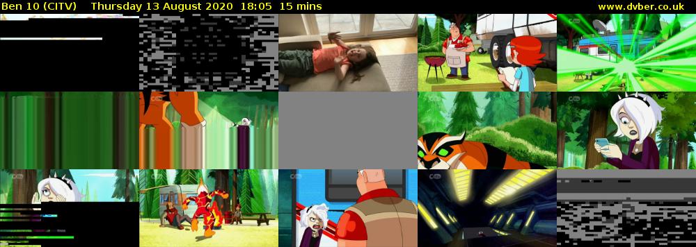 Ben 10 (CITV) Thursday 13 August 2020 18:05 - 18:20