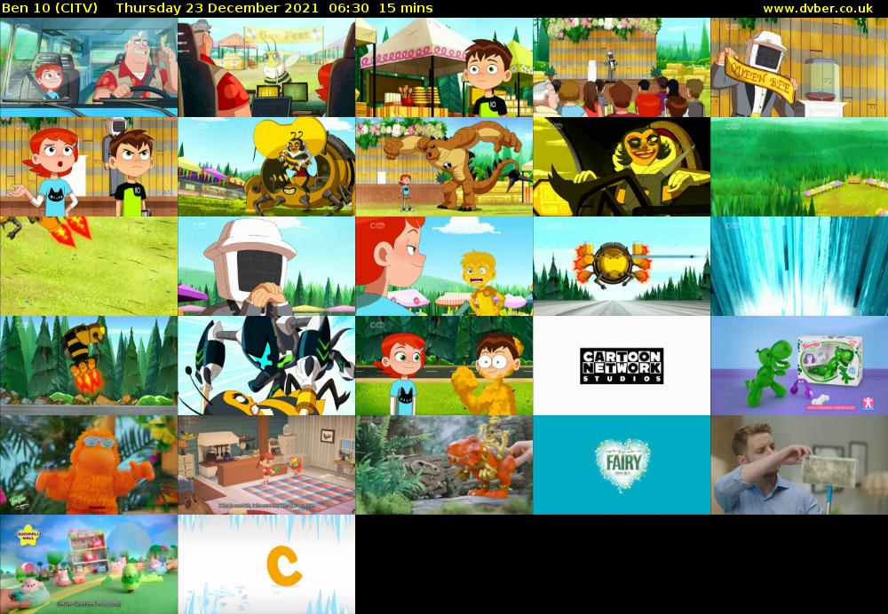 Ben 10 (CITV) Thursday 23 December 2021 06:30 - 06:45