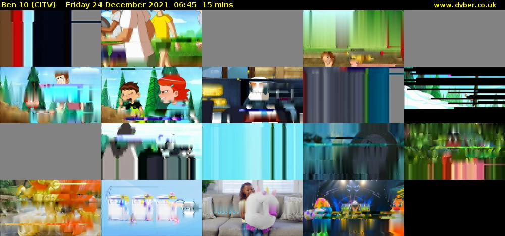 Ben 10 (CITV) Friday 24 December 2021 06:45 - 07:00