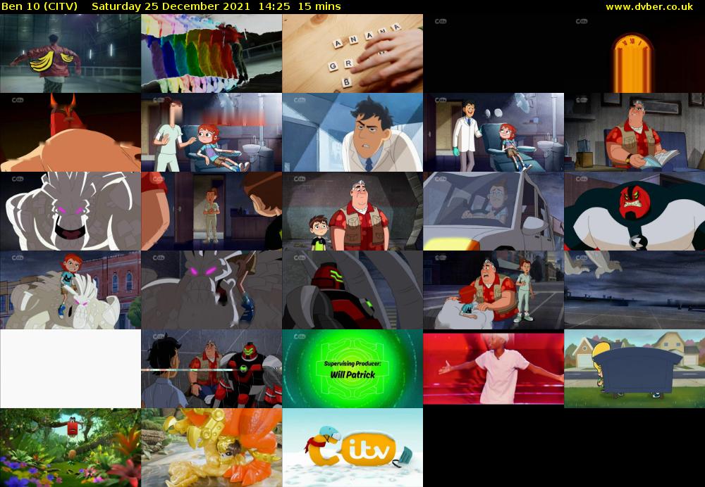 Ben 10 (CITV) Saturday 25 December 2021 14:25 - 14:40