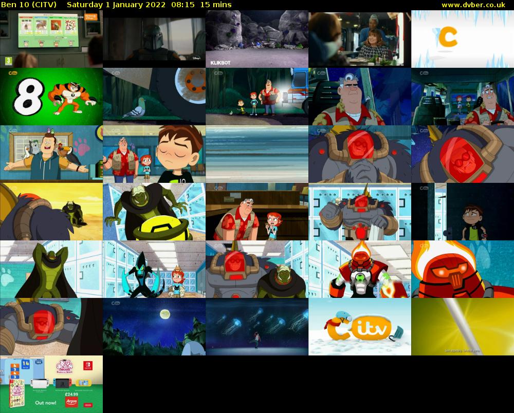 Ben 10 (CITV) Saturday 1 January 2022 08:15 - 08:30