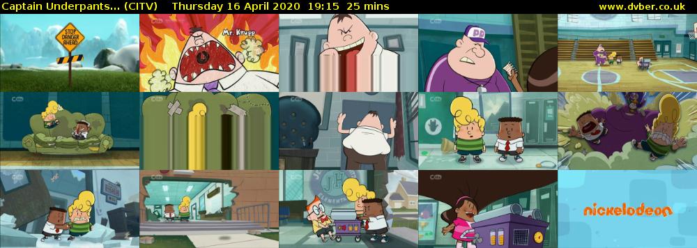 Captain Underpants... (CITV) Thursday 16 April 2020 19:15 - 19:40