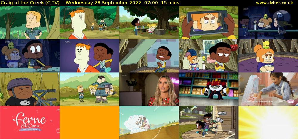 Craig of the Creek (CITV) Wednesday 28 September 2022 07:00 - 07:15