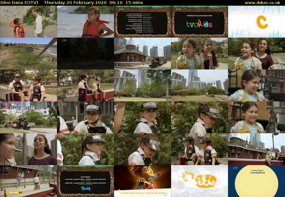 Dino Dana (CITV) Thursday 20 February 2020 06:10 - 06:25