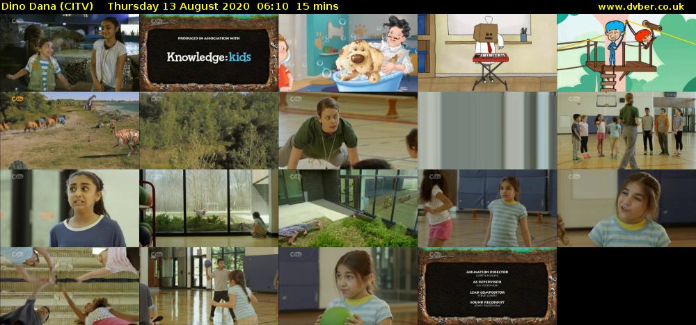 Dino Dana (CITV) Thursday 13 August 2020 06:10 - 06:25