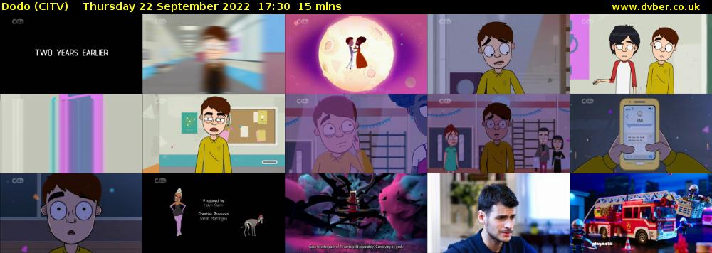 Dodo (CITV) Thursday 22 September 2022 17:30 - 17:45