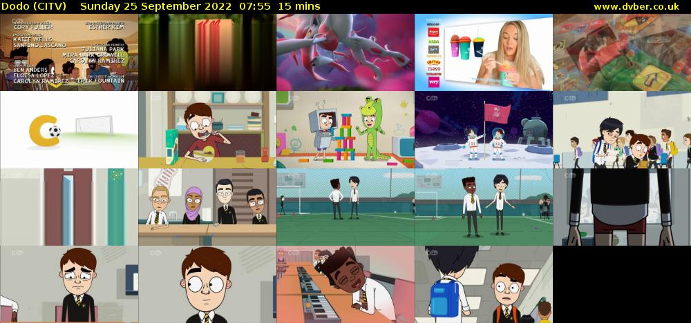 Dodo (CITV) Sunday 25 September 2022 07:55 - 08:10