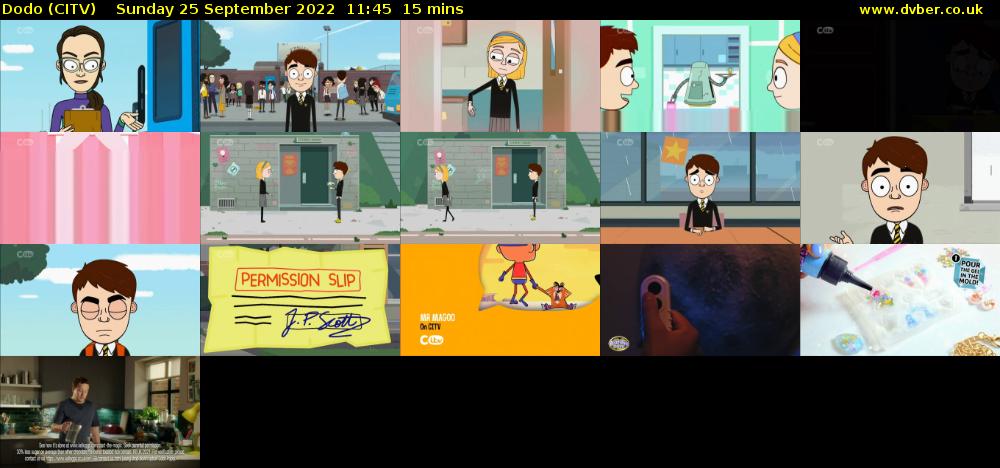 Dodo (CITV) Sunday 25 September 2022 11:45 - 12:00