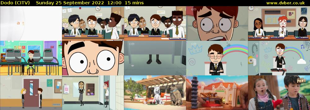 Dodo (CITV) Sunday 25 September 2022 12:00 - 12:15