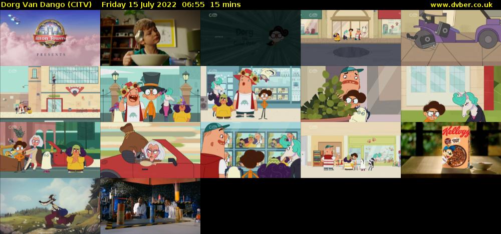 Dorg Van Dango (CITV) Friday 15 July 2022 06:55 - 07:10