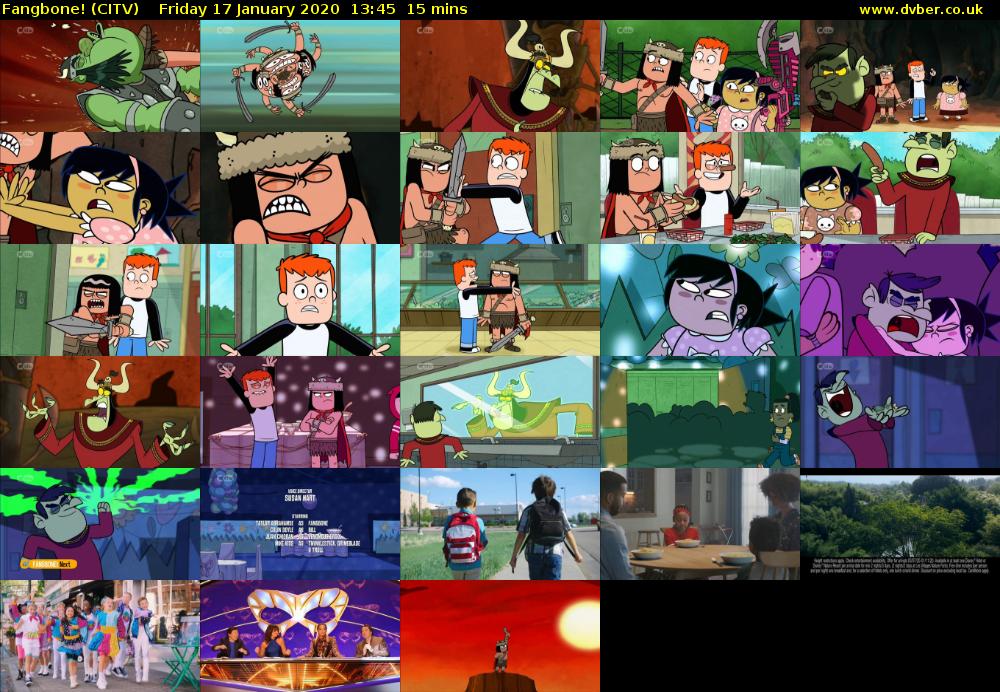 Fangbone! (CITV) Friday 17 January 2020 13:45 - 14:00