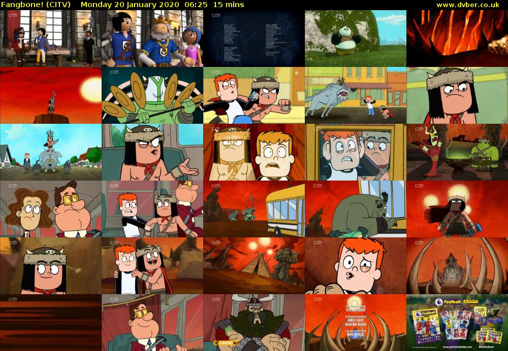 Fangbone! (CITV) Monday 20 January 2020 06:25 - 06:40