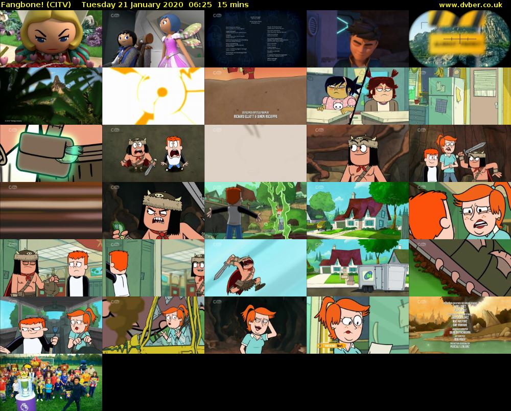 Fangbone! (CITV) Tuesday 21 January 2020 06:25 - 06:40