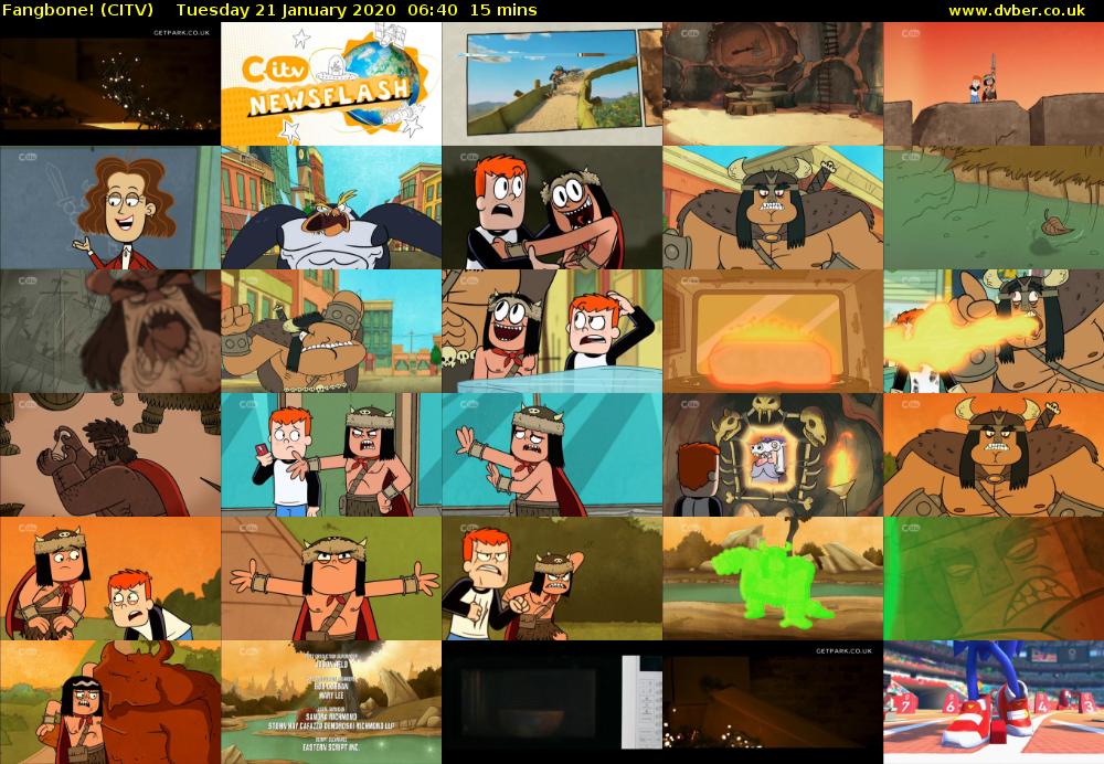 Fangbone! (CITV) Tuesday 21 January 2020 06:40 - 06:55