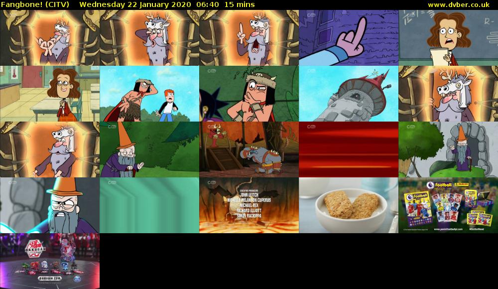 Fangbone! (CITV) Wednesday 22 January 2020 06:40 - 06:55