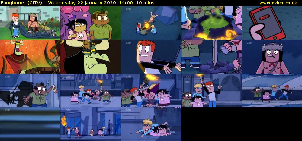 Fangbone! (CITV) Wednesday 22 January 2020 14:00 - 14:10