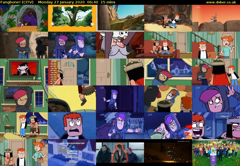 Fangbone! (CITV) Monday 27 January 2020 06:40 - 06:55