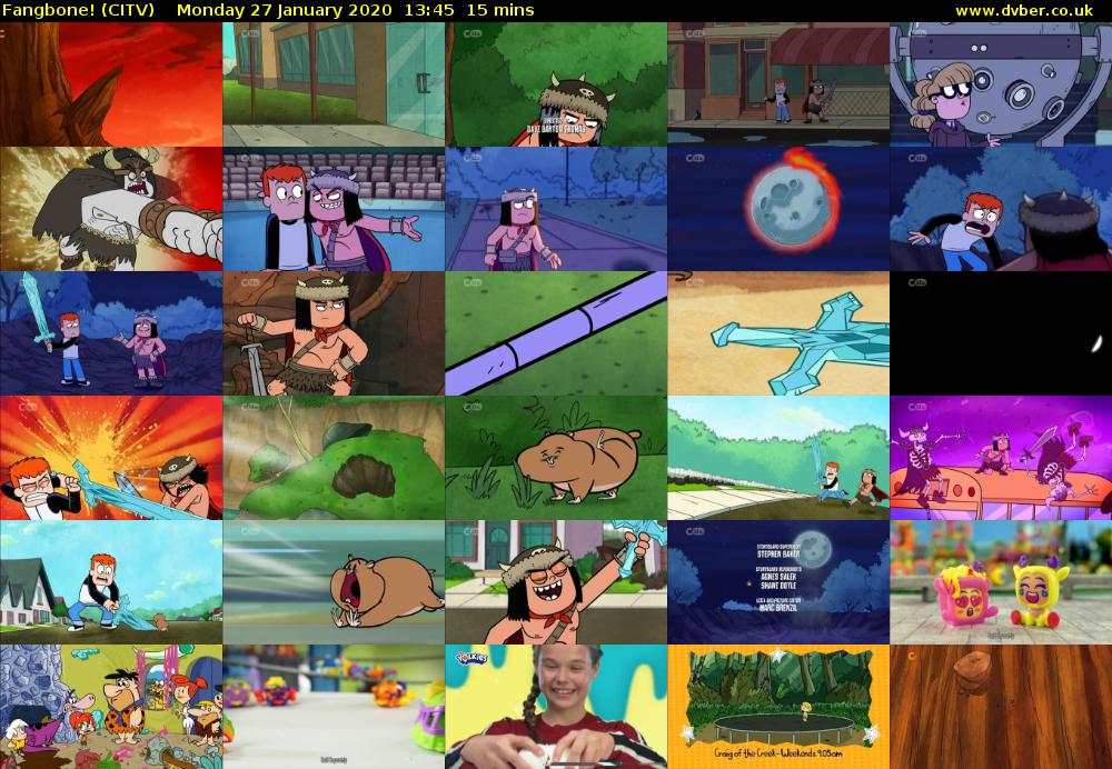 Fangbone! (CITV) Monday 27 January 2020 13:45 - 14:00