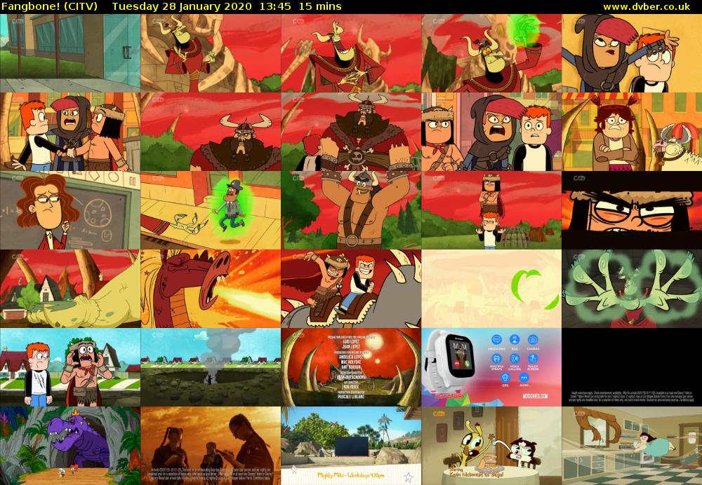 Fangbone! (CITV) Tuesday 28 January 2020 13:45 - 14:00